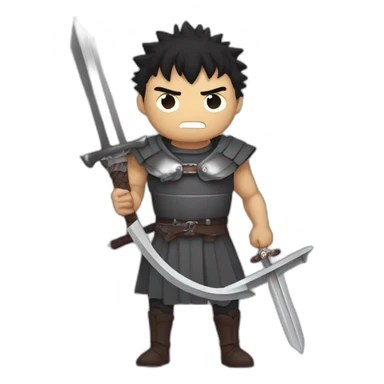 angry berserk guts carrying huge sword without guard sticker