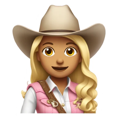 blonde cowgirl with light pink cowboy hat sticker