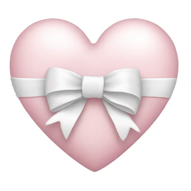light pink heart with big white bow sticker