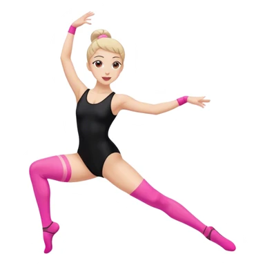 sport stretch dancer in black leotards and pink socks who talk sticker