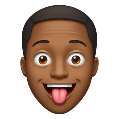 black guy with tongue out and eyes separated sticker