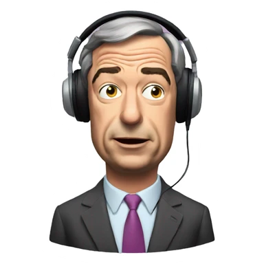 Nigel Farage listening to music with eyes closed  sticker