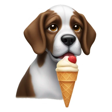 Dog that looks like Abraham Lincoln with an ice cream cone sticker