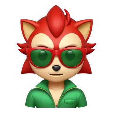 Red Sonic with Green Shades And Aura
 sticker