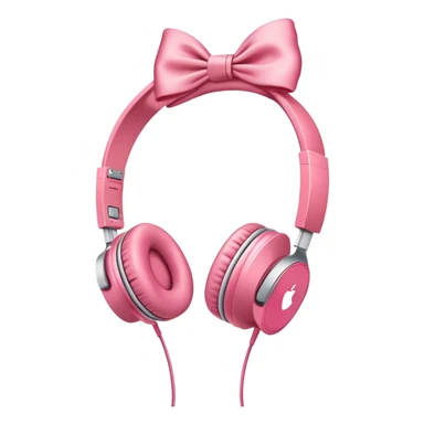 aesthetic coquette Apple headphones with a bow  sticker