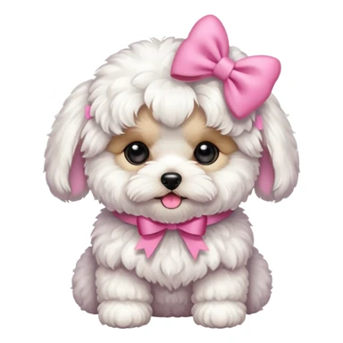 Maltipoo with pink bows sticker