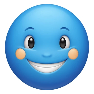 Bouncing Blue ball with smile only sticker