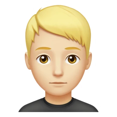 Gözlük yok saçları sarı renk sağ taraf saç kesimi sıfır sticker