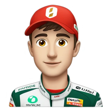 Charles Leclerc with a winning formula 1 cap sticker