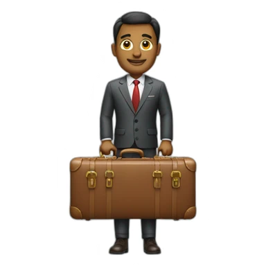 investor with a suit case sticker