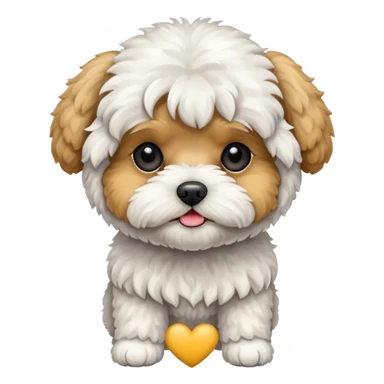 maltipoo white a little bit dirty  sticker