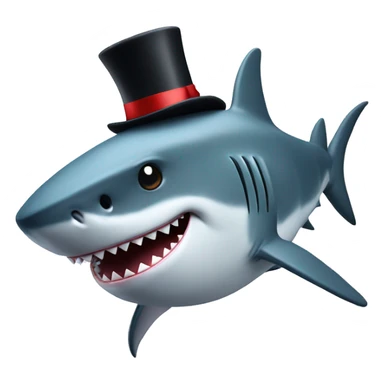 Shark with a top hat on the top hat the word bruh is shown sticker