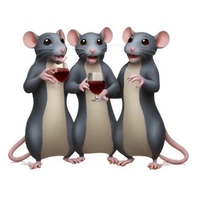 three rats with wine sticker