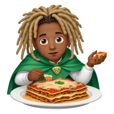 Dreadlocs with fade and nigerian cape eating lasagna  sticker