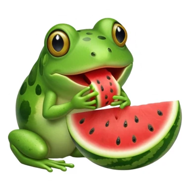 frog eating watermelon sticker