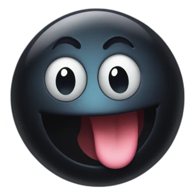 A black hole with a playful face and a tongue sticking out a smile sticker