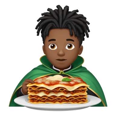  High fade black Dreadlocks and nigerian cape eating lasagna  sticker