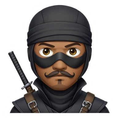 african-american ninja mercenary android with mustache and eye-patch sticker