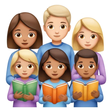 watercolor books and children  sticker