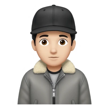 Cappellino New Era New York nero e persona con giubbotto di pecora grigio sticker