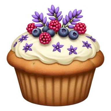 Lavender flower sprig muffin with berries sticker