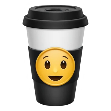 takeaway coffee cup black with black lid sticker