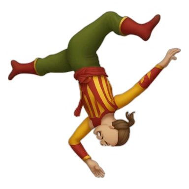 medieval circus acrobat doing a backflip sticker