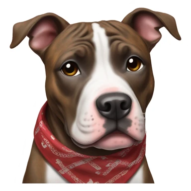 Brindle pit bull with bandanna  sticker