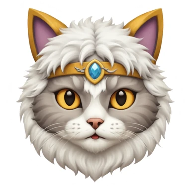 viking white cat sticker