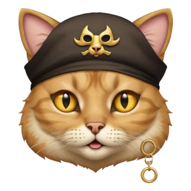 pirate cat with one closed eye sticker