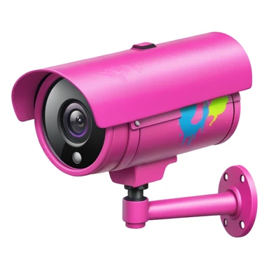 Security Camera pink with graffity sticker
