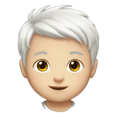 baby faise boy with white hair sticker