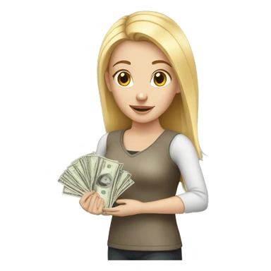 white girl paying money sticker