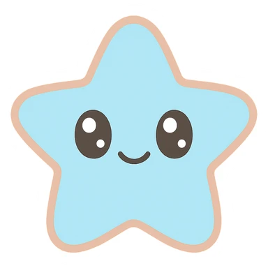 a star with a cute face, kawaii style sticker