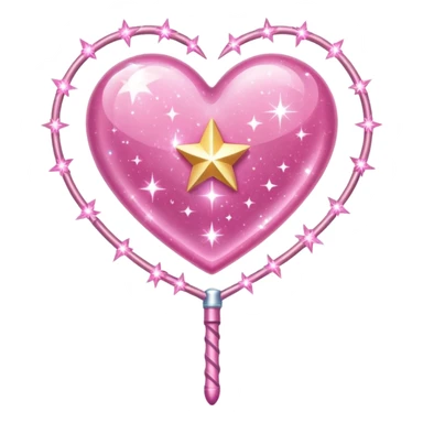 magical girl wand themed heart sticker