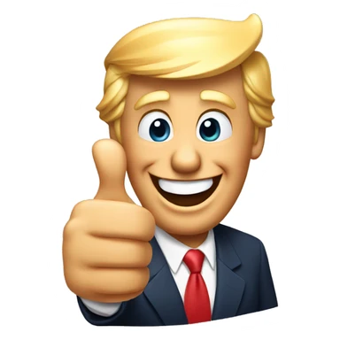 Donald Trump big smile gives a thumbs up sticker