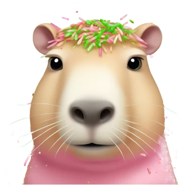 cream capybara with pink, red and green sprinkles  sticker