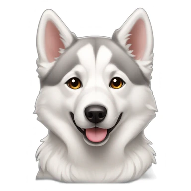 Cute husky mix with white swiss shepard sticker