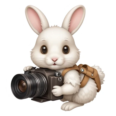 white rabbit camera sticker