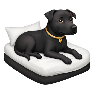 black lab/amstaff dog tugged in bed sticker