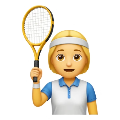 maak en emoji die moe is door het sporten het heeft een tennis band op zijn hoofd en hij is super moe die ook zweet druppels heeft  sticker