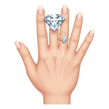 right hand with diamond ring on ring finger (second finger from the pinkie) sticker