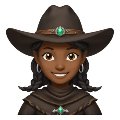 i want a dragonborn black witch cowboy hat and smirk smile sticker