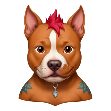 very tattoed pitbull dog with red spky hair sticker
