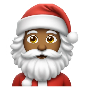 “An adorable Santa with a red suit, fluffy white beard, rosy cheeks, big eyes, and a red hat with a white pom-pom.” sticker