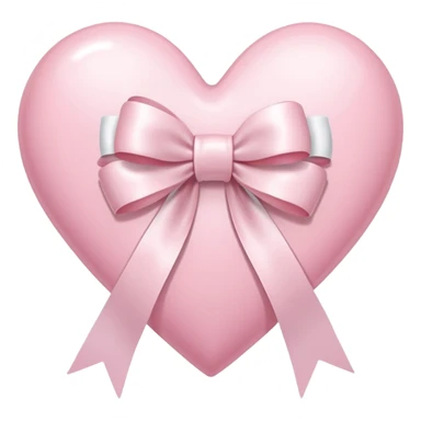 Light pink heart with white ribbon bow sticker