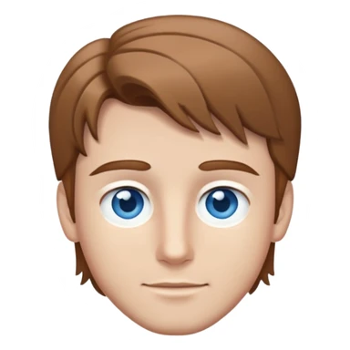 Branco, cabelo castanho loiro claro, olhos azuis acinzentados, bonito sticker