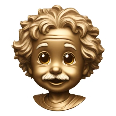 albert einstein happy baby face bronze medal sticker