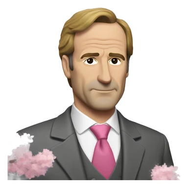 Saul Goodman with pink cherry blossoms sticker