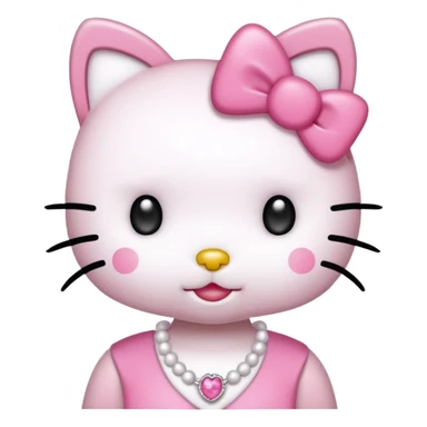 Hello kitty wearing a pink necklace  sticker